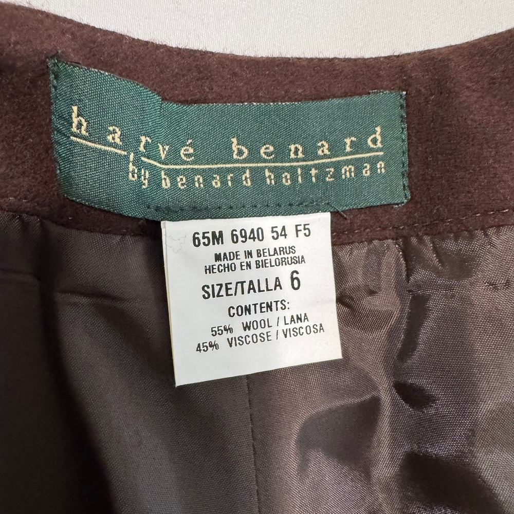VTG NWT Harve Benard Wide Leg Chocolate Equestrian Pleated Trouser 6 Wool Tuxedo - Picture 14 of 16